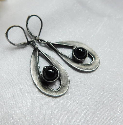 Náušnice - Náušnice s onyxom ╚CAITRIA╔ - 18279729_