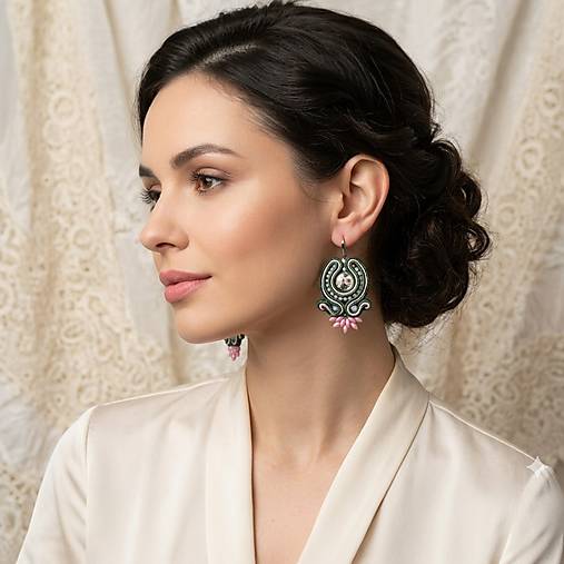 Náušnice - Soutache náušnice - 18278673_