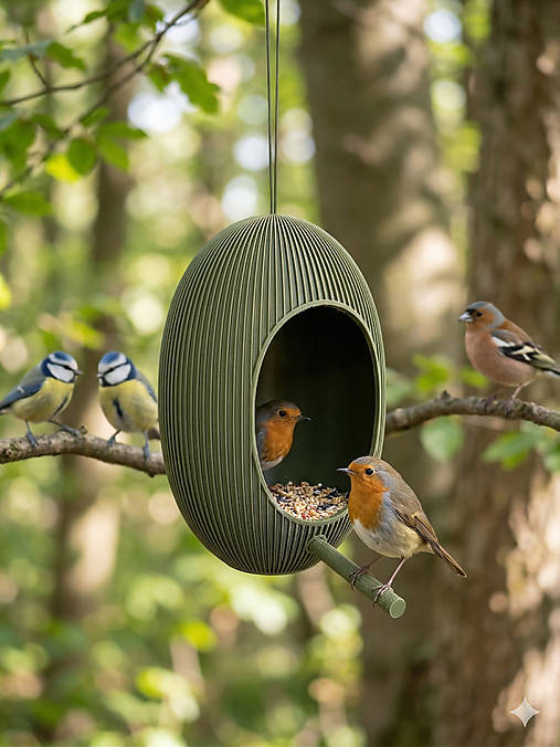 Dizajnové 3D kŕmidlo pre vtáčiky