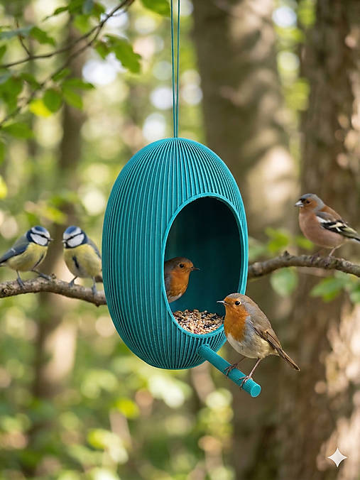 Dizajnové 3D kŕmidlo pre vtáčiky