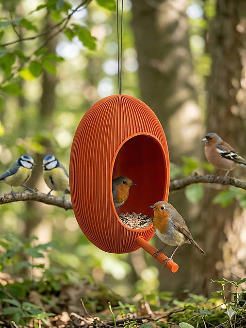 Dizajnové 3D kŕmidlo pre vtáčiky