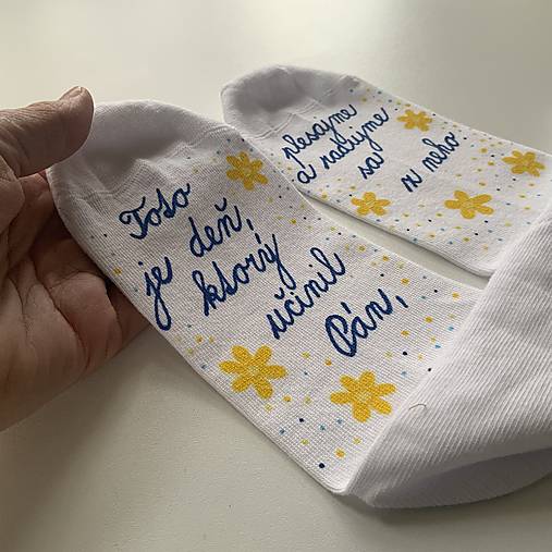 Motivačné maľované ponožky s nápisom na želanie