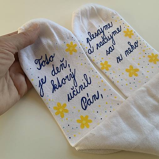 Motivačné maľované ponožky s nápisom na želanie