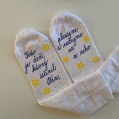 Motivačné maľované ponožky s nápisom na želanie