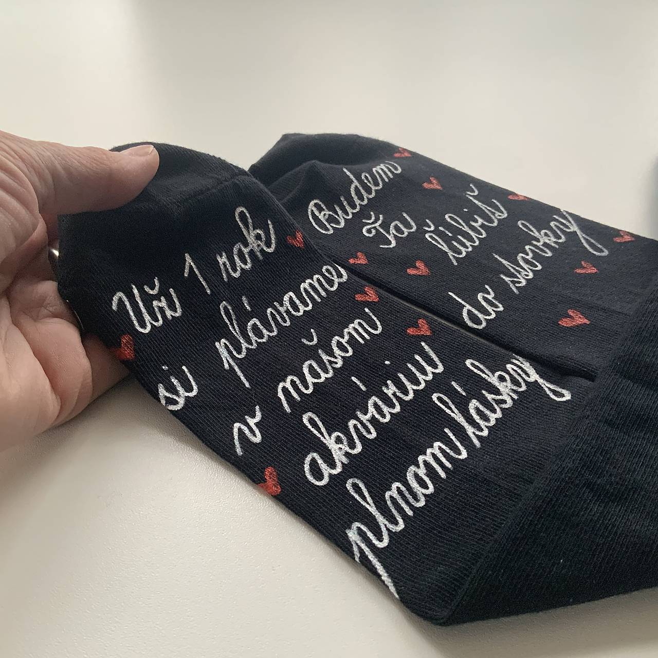 Maľované ponožky k výročiu SVADBY (Personifikované)