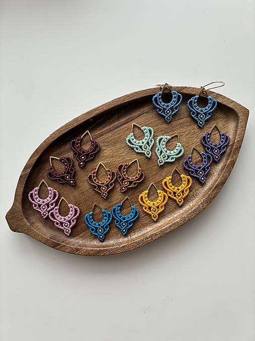 Náušnice - Macrame náušnice- na slze - 18281240_