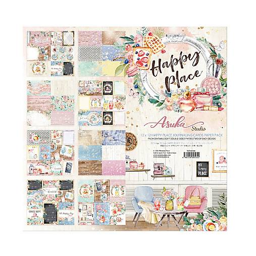 Papier - Scrapbook papier Happy Place Cards 12x12 - 18283355_