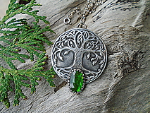 Náhrdelníky - Strieborný prívesok Ag925 Strom života Chromdiopsid - 18283036_