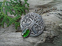 Náhrdelníky - Strieborný prívesok Ag925 Strom života Chromdiopsid - 18283037_