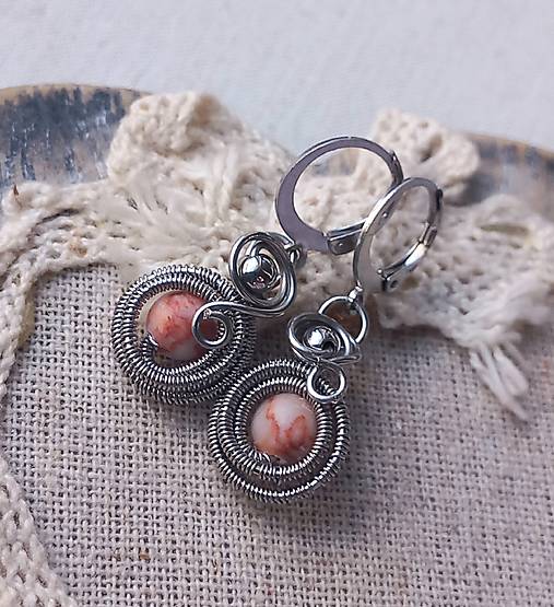 Náušnice - Jaspis chirurgická oceľ - 18283487_