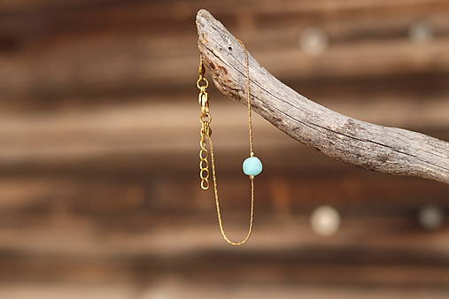 Tenký retiazkový náramok larimar