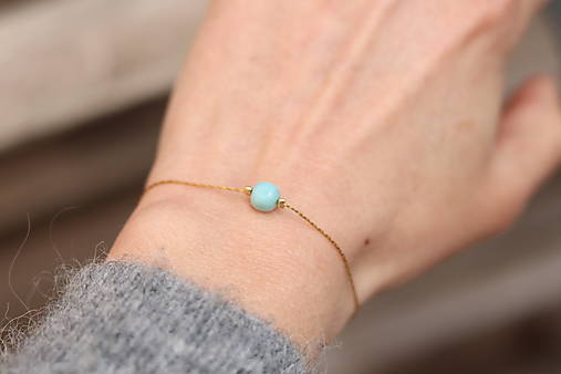 Tenký retiazkový náramok larimar