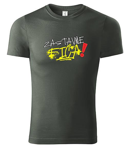 Topy, tričká, tielka - Tričko „Zastavme Fica" (XXL - Tmavá bridlica) - 18284079_