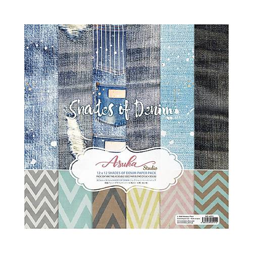 Papier - Scrapbook papier Shades of Denim 12x12 - 18286308_