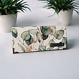Peňaženky - Peňaženka eucalyptus na bielom (nepremokavý polyester) - 18286646_