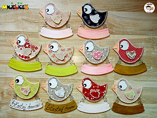 Tabuľky - Menovka na dvere - vtáčik - 18286373_