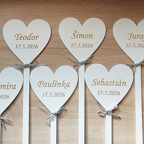 Výzdoba do kostola na 1. sväte prijímanie SRDCE s meno a dátumom