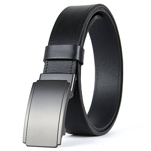 Pánske doplnky - Kožený opasok s brzdovým systémom 3.5cm - Midnight - 18284933_