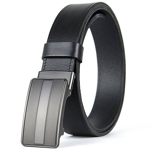Pánske doplnky - Kožený opasok s brzdovým systémom 3.5cm - CARBON - 18284963_
