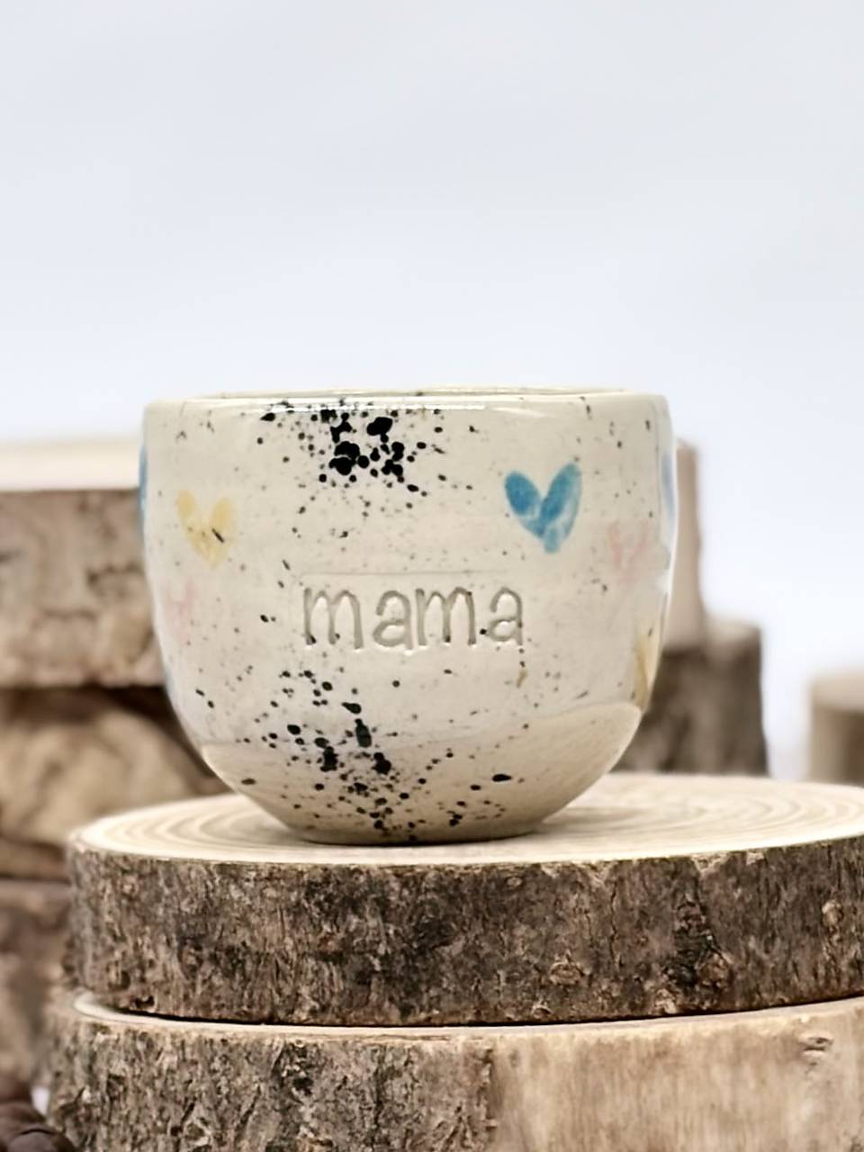 Dotty Farebné Srdiečka - pohárk epsresso mama (200ml, bez uška)