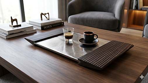 Nádoby - Podnos tmavý - 18284538_