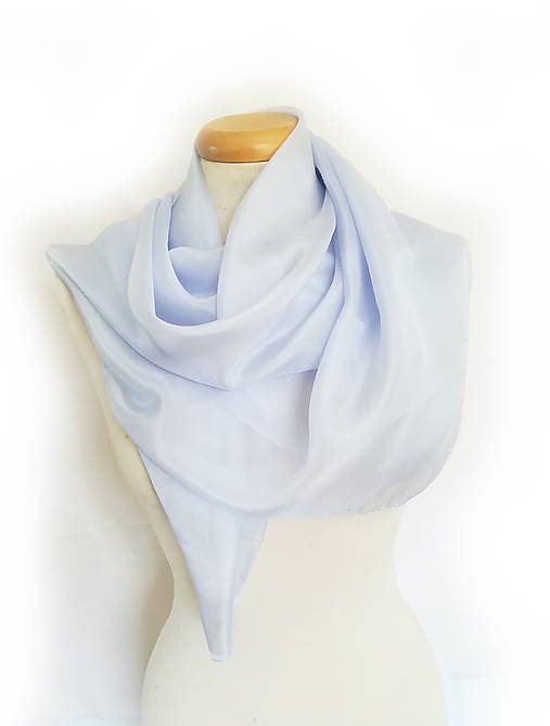 Šatky -  "steam blue"  hodvábná šatka  skladom 90x90 cm  - 18284526_