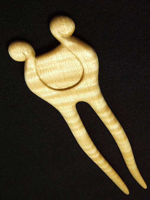 Ozdoby do vlasov - DREVENÁ IHLICA   Malá harfa - 18262482_