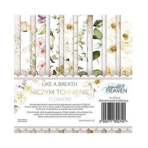 Papier - Scrapbook papier 6x6 Like a Breath - kvety - 18288914_