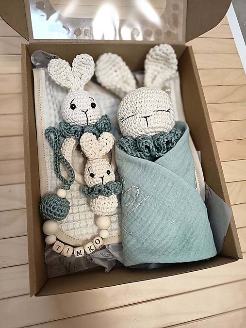 Háčkovaný set Zajko/ baby box