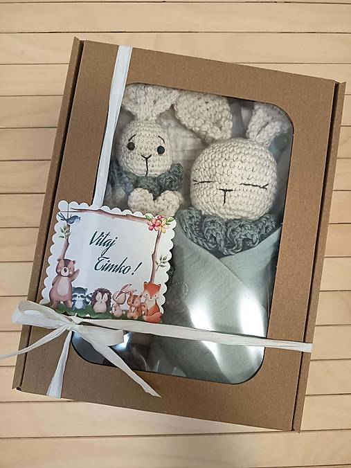 Háčkovaný set Zajko/ baby box