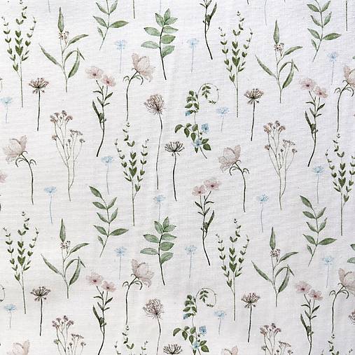 lúčne kvety, 100 % predzrážaná bavlna EÚ, šírka 140 cm