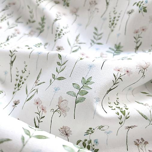 lúčne kvety, 100 % predzrážaná bavlna EÚ, šírka 140 cm