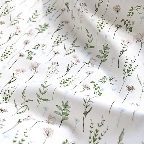 lúčne kvety, 100 % predzrážaná bavlna EÚ, šírka 140 cm