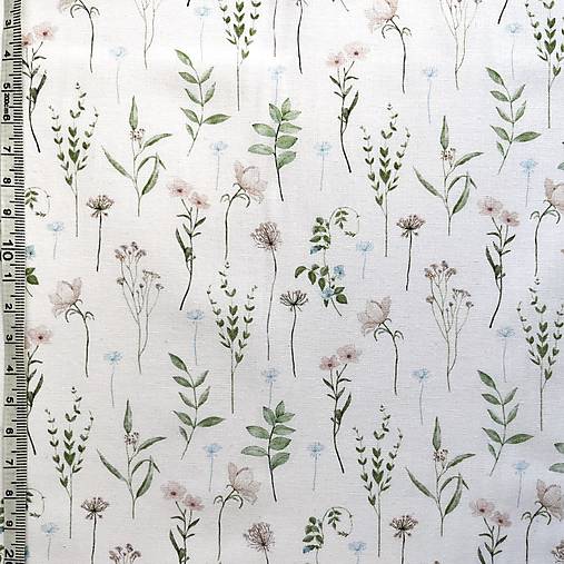 lúčne kvety, 100 % predzrážaná bavlna EÚ, šírka 140 cm