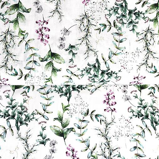 fialové lúčne kvety, 100 % predzrážaná bavlna EÚ, šírka 140 cm