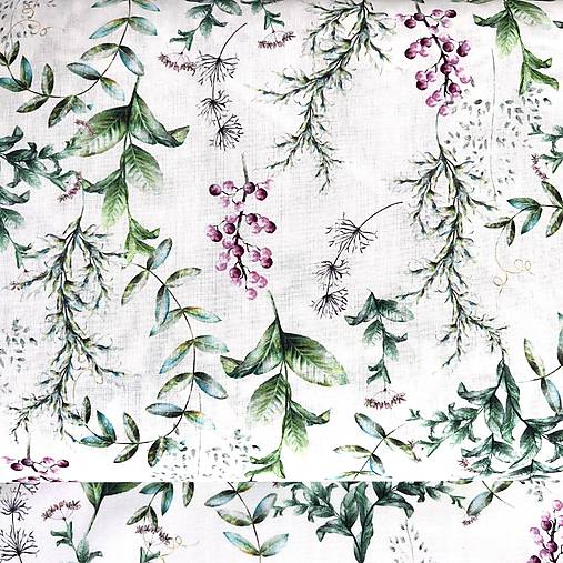 fialové lúčne kvety, 100 % predzrážaná bavlna EÚ, šírka 140 cm