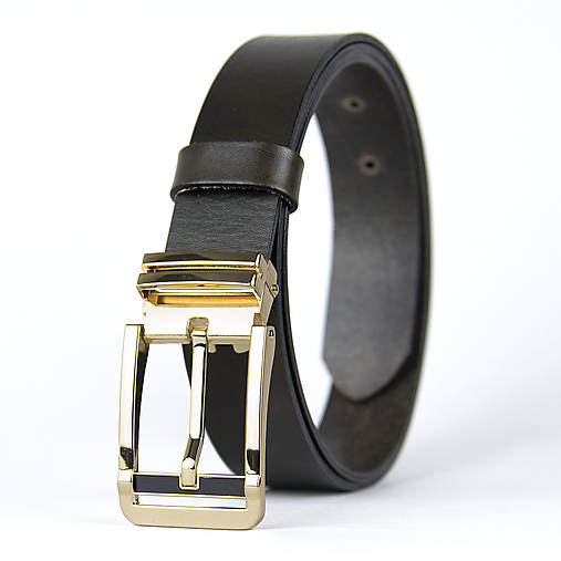 Opasky - Unisex kožený opasok IRON VEIL, 3.3cm šírka, farba podľa výberu (Zelená) - 18287392_