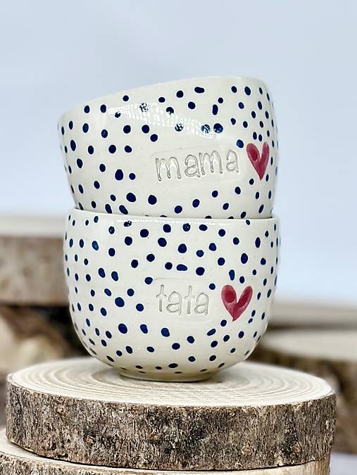 Modré bodky - pohárk epsresso mama (100ml, bez uška)