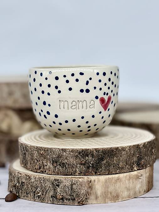 Modré bodky - pohárk epsresso mama (100ml, bez uška)