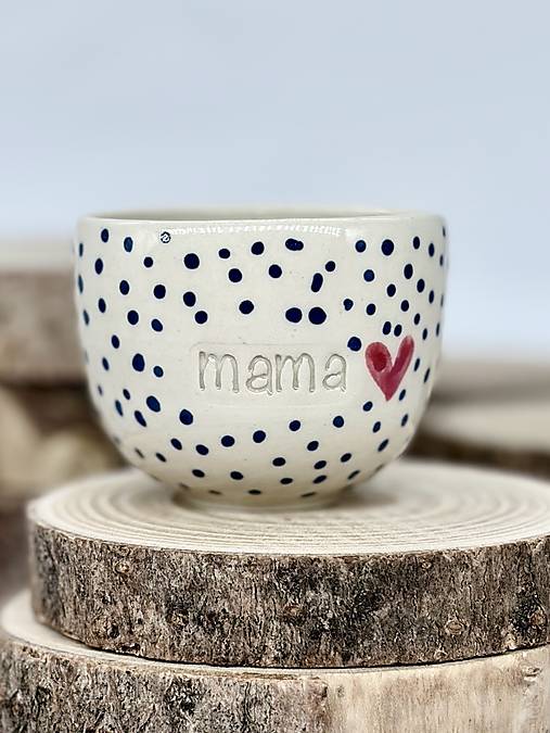 Modré bodky - pohárk epsresso mama (100ml, bez uška)