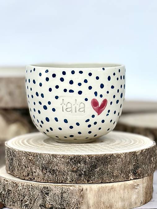 Modré bodky - pohárk epsresso tata (100ml, bez uška)