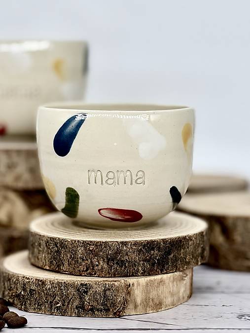 Playfull colors - pohárik cappuccino mama (200ml, bez uška)