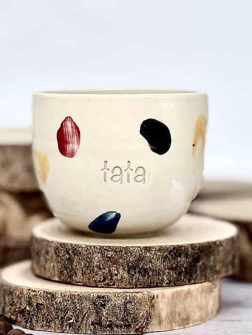 Playfull Colors - pohárik cappuccino tata (200ml, bez uška)