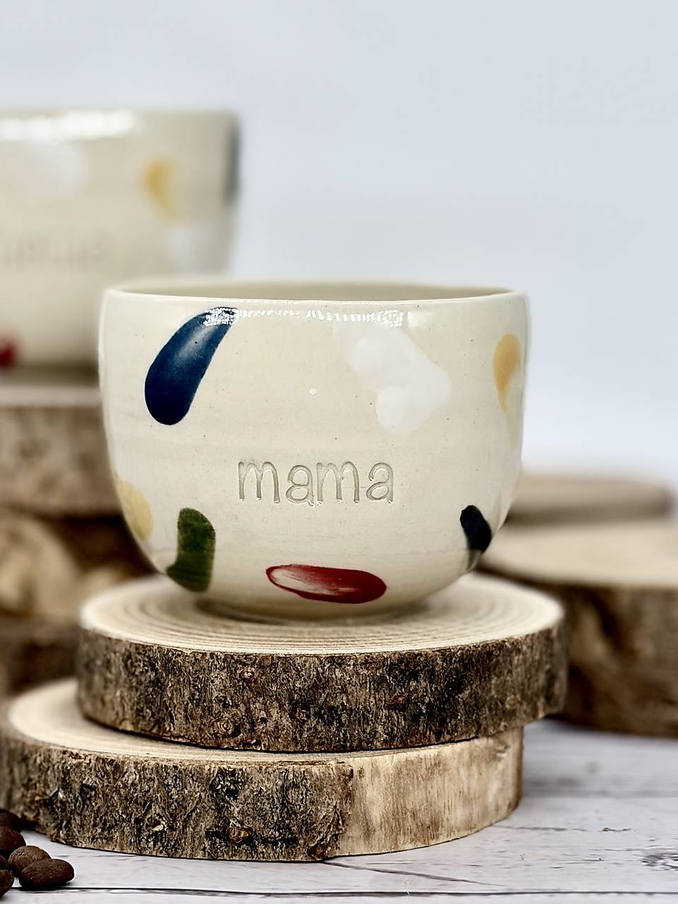 Playfull colors - pohárik cappuccino mama (200ml, bez uška)