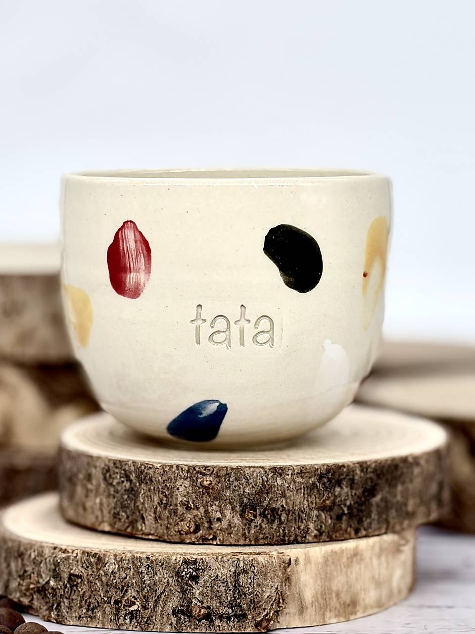 Playfull Colors - pohárik cappuccino tata (200ml, bez uška)