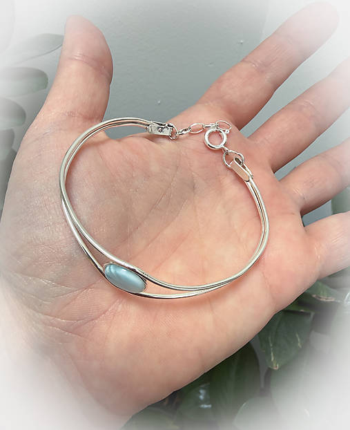 Strieborný 925/1000 náramok s larimarom