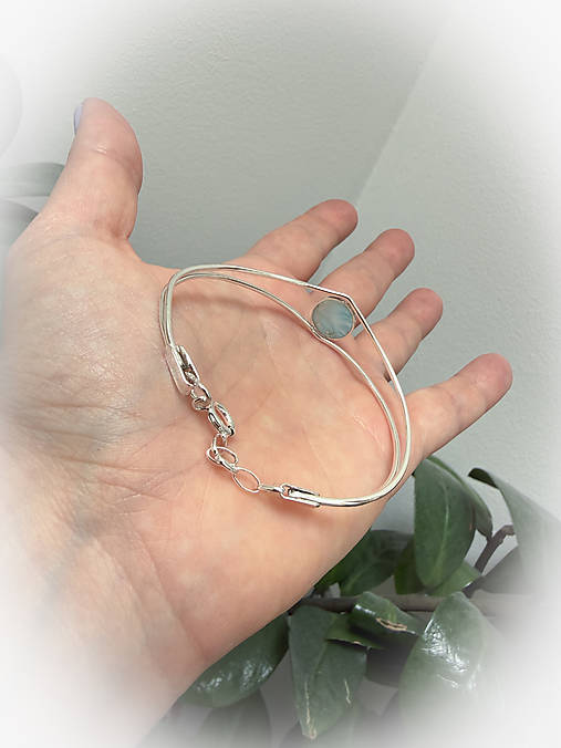 Strieborný 925/1000 náramok s larimarom