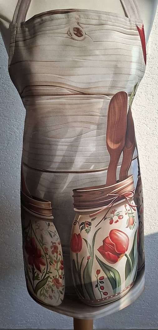 Iné oblečenie - Dámska zástera,,Tulipánové zátišie" - 18290663_