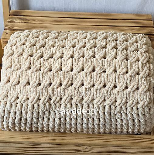 Deka z vlny alize puffy (Objednávka, cca (150 x 200) cm, farba medová/béžová č. 310)