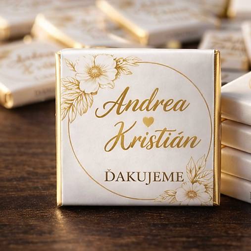 Darčeky pre svadobčanov - Svadobná mini čokoládka - 18289508_